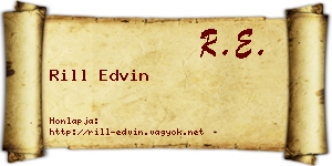 Rill Edvin névjegykártya